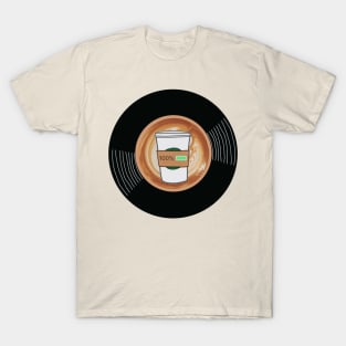 Vinyl - Coffee (Charges me up) Charging battery 100% T-Shirt